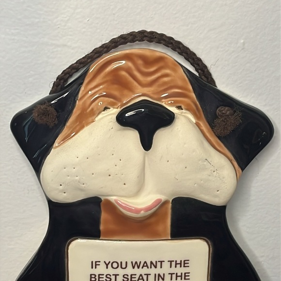 Vintage Smokey Mountain Pottery Ceramic Dog Wall Plaque Best Seat in the House - Picture 5 of 5